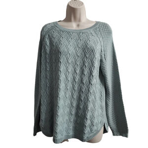 SONOMA Blue Cable Knit Long Sleeve Sweater Size M NWT